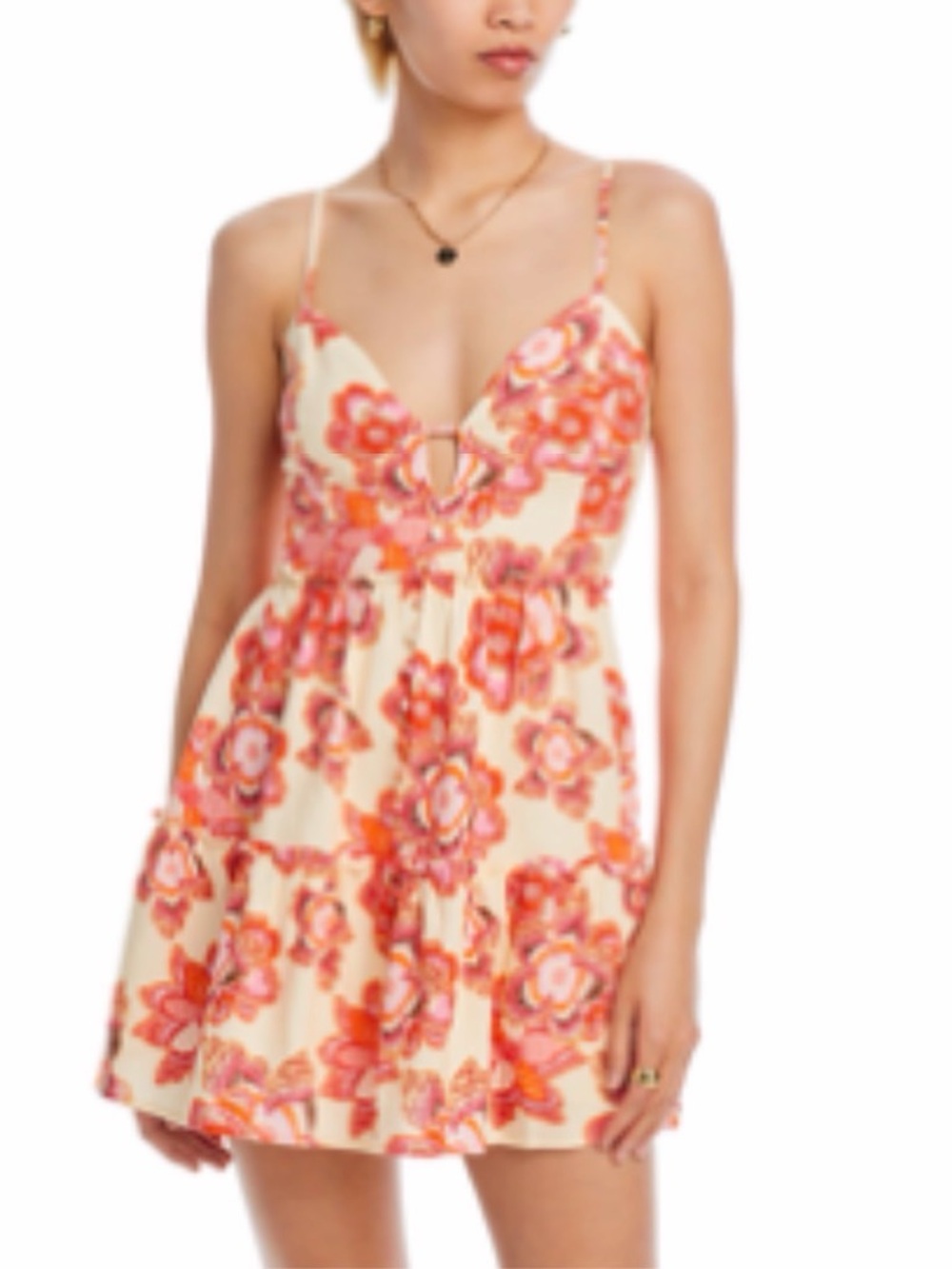 AQUA Floral Tank Mini Dress